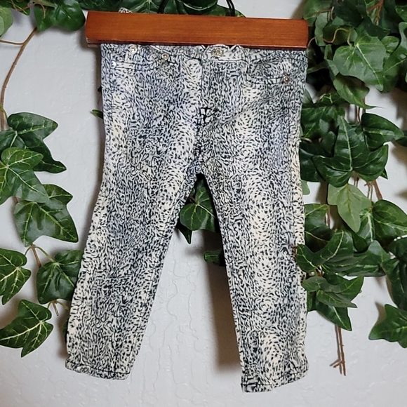 74AM Ocelot Animal Print Jeans 24M - Picture 1 of 11